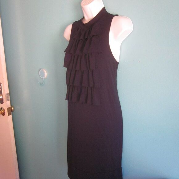 Michael Stars Size 2 Navy Blue Pullover Sleeveless Stretch Ruffle Accent Dress - Picture 8 of 12